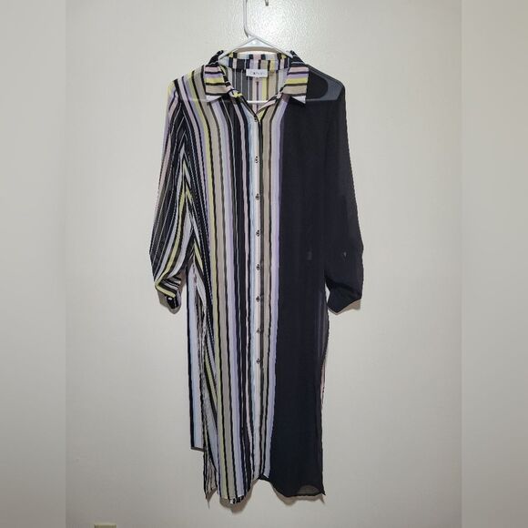 Calvin Klein Sheer Tunic With Belt - Picture 5 of 10